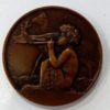 Médaille( Ø 5 cm) art déco en Bronze signée THENOT - Jeune faune