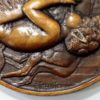 Médaille( Ø 5 cm) art déco en Bronze signée THENOT - Jeune faune – Image 2