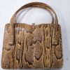 Sac à main vintage - Façon peau de serpent - Hauteur avec anses : 31 cm