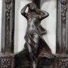 Ancienne pendulette (HS) avec statuette - Art nouveau - Régule – Image 2