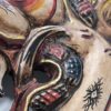 Grand masque mural Barong Boma - Bois sculpté polychrome – Image 6