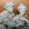Porcelaine biscuit - Scène galante du 18ème - La leçon de flageolet - D'après Boucher