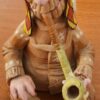 Statuette amérindienne en céramique Figurine avec pipe – Image 2