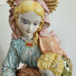 Statue de vierge à l'enfant - Céramique italienne