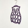 Velvet Purple Scarf Hanger Owl - Hibou cintre recouvert de velours violet – Image 3