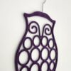Velvet Purple Scarf Hanger Owl - Hibou cintre recouvert de velours violet – Image 2