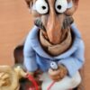 Fumeur de chicha en extase sur son tapis volant - Terre cuite polychrome et émaillée