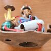 Fumeur de chicha en extase sur son tapis volant - Terre cuite polychrome et émaillée – Image 7