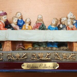 Sainte Cène en résine avec 13 figurines peintes à la main