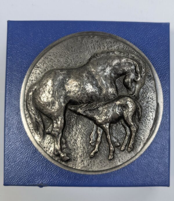 Médaille animalière "Les Chevaux" - signé Luzanowski 1975 – Image 3