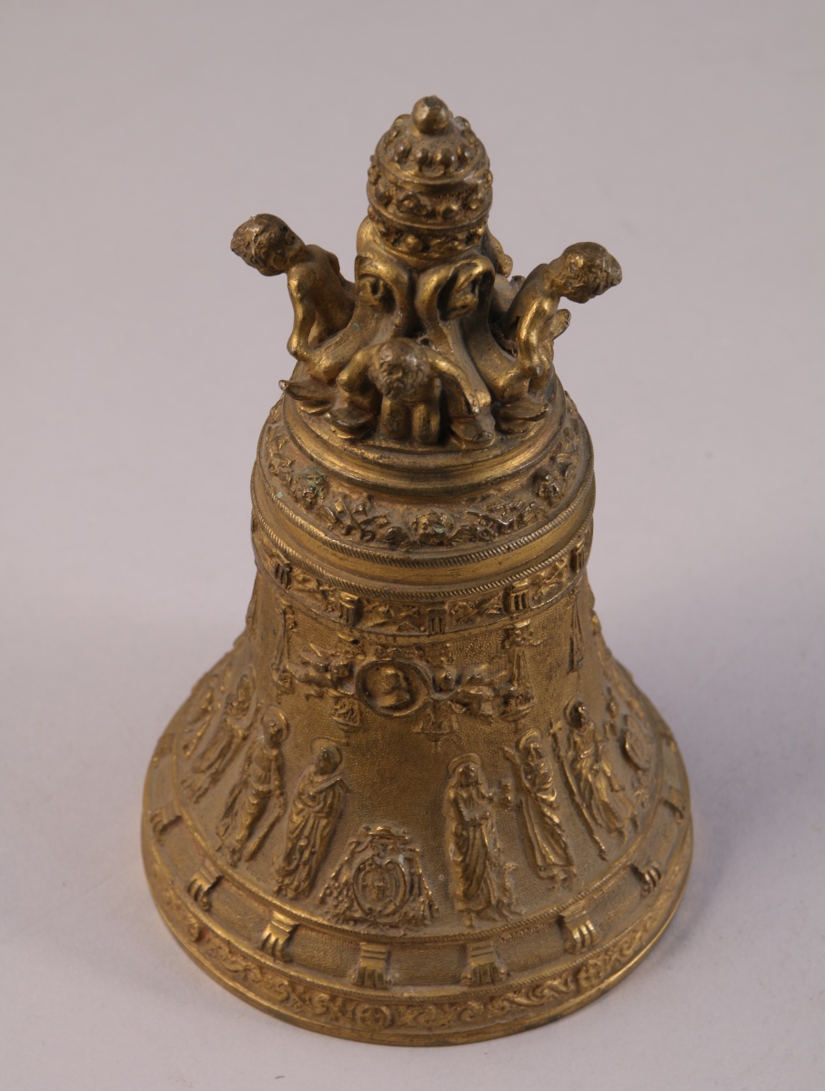 CLOCHETTE LITURGIQUE ET SON SUPPORT EN BRONZE – Image 2