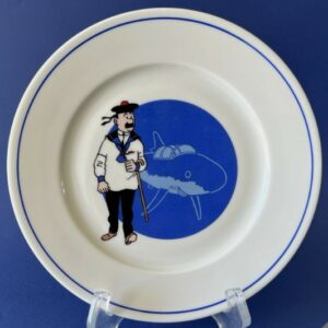 Assiette porcelaine Tintin " Le trésor de Rackham le Rouge"