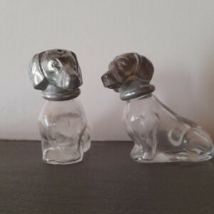 Paire de salières vintage en verre – Teckel