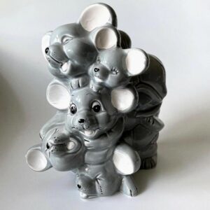 Tirelire Vintage en Céramique – Tas de Souris