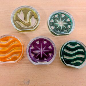 Lot de 5 presse-papiers vintage en verre style Murano